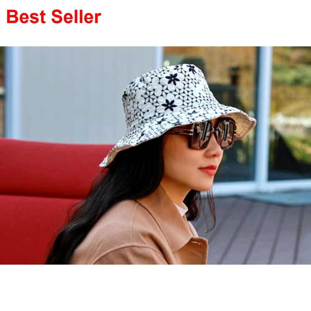 Floral Pattern Bucket Hat - 100% Polyester - Clas… - image 4